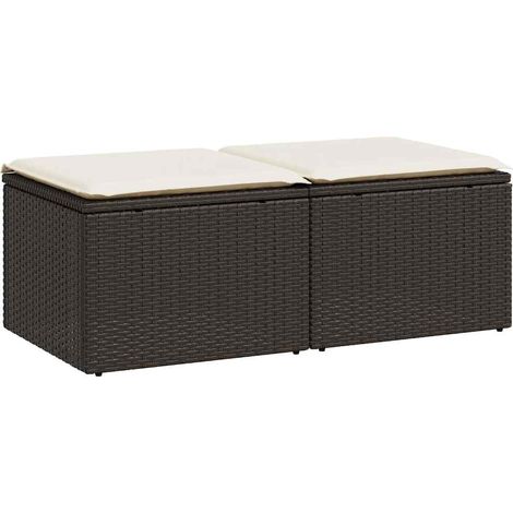 Maison Exclusive - Set Divano Giardino 4 pz con Cuscini Marrone Polyrattan Acacia (1/5)