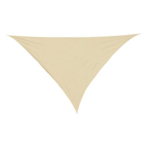Voile d'ombrage triangulaire 4 x 4 x 4 m, en polyéthylène et acier, jaune (1/5)