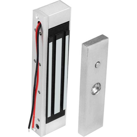Serrure électromagnétique, contrôle d'accès, serrure électronique, 180 kg (350 lb), système de contrôle d'accès DC12 V, sécurité intégrée, type NC, pour portes en bois, en métal et en verre. (1/5)