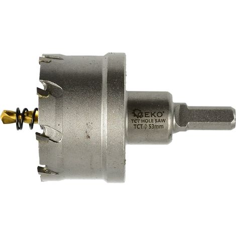 Sierra de corona de carburo - broca metálica de 53 mm con broca de titanio (60) (1/2)