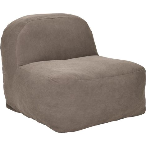 Chauffeuse lounge en mousse et tissu velours taupe - GRANT (1/5)