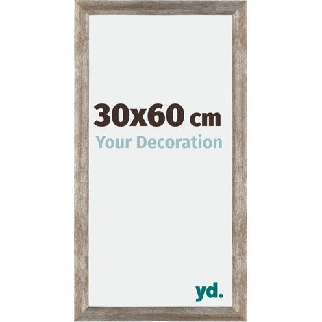 Cadre photo métal vintage 30x60 cm – MDF et verre acrylique anti-reflets – Utilisable horizontalement et verticalement (1/5)