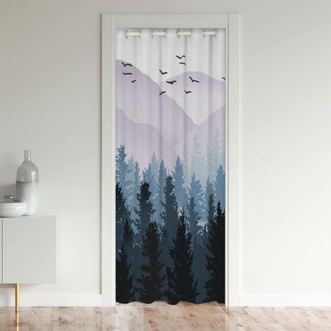 Mountain Rideau de Porte 86x203cm pour Vie privée de la Porte, Nature Sauvage Arbre Placard Rideau Occultant Rideaux pour la Chambre à Coucher Salon diviseur Rideaux, 1 Panneau - 86L X 203H cm (1 Pann (1/5)