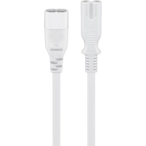Cable de alimentacion extensor C7 a C8 2 M Blanco (1/5)