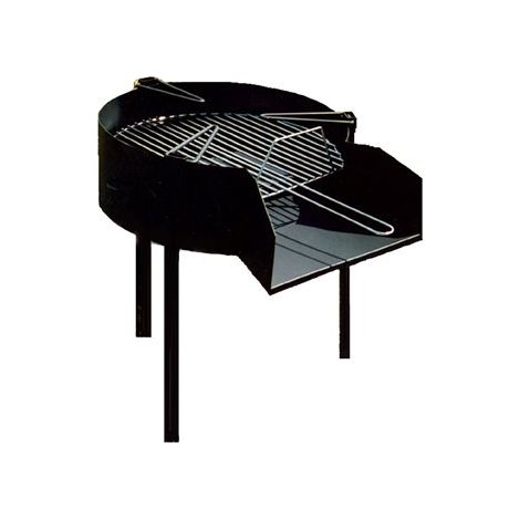 Barbecue rotondo in legno Ø50cm Nero