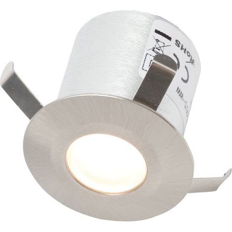 Litecraft Decking Plinth Recessed Light Warm White Integrated LED - Satin Nickel (1/5)