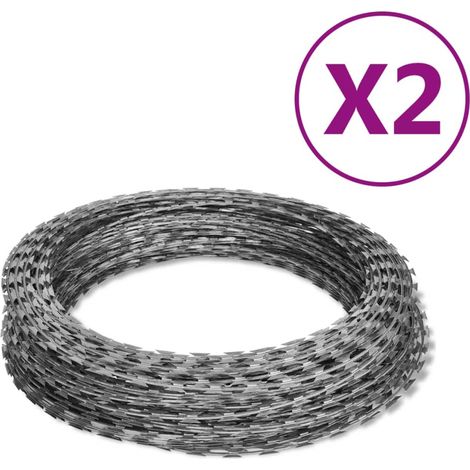 Stacheldraht 2 Stk. Concertina-Draht Verzinkter Stahl 100 m