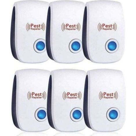 Repulsif Ultrasons, Ultrason Souris Lot de 6, Ultrason Souris et Rat Efficace Contre Souris,Rats,Mouches,Moustiques,Insectes Nuisibles,Araignées,Cafards, Sûr et Non Toxique (1/3)