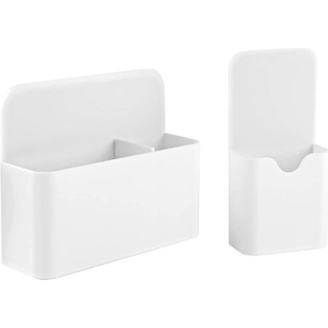 Lot de 2 porte-stylos magnétiques pour École, le bureau, la maison, les armoires et les Armoires métalliques. Wit . 12 x 4 x 10 cm, 5,5 x 2,7 x 12 cm. Plastique. (1/4)