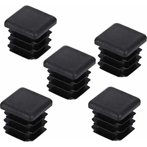 DECARETA 20 pcs Bouchon pour Pied de Chaisse,Bouchon pour Tuyau Carré, Capuchon pour Poteau Carré en Plastique pour Pieds de Meuble Trampoline Armoire Étagère Chaise, 25 25mm (1/5)