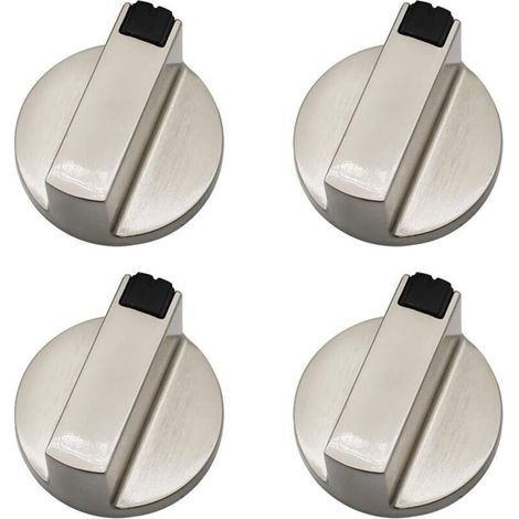 Set mit 4 Metall-Bedienknöpfen – Kratzfeste Zinklegierung – 6 mm Schaftdurchmesser – Für Gasherde und Backöfen (1/5)