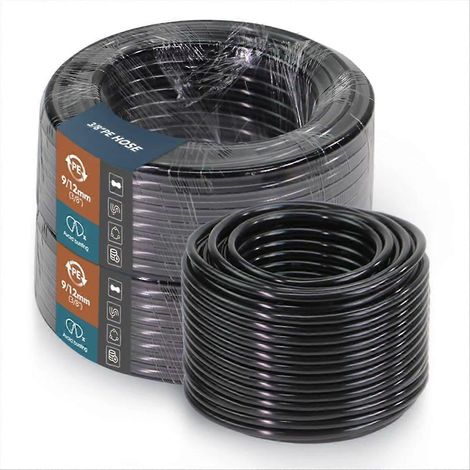 Jardin noir PE tuyau OD 12mm irrigation goutte à goutte tuyau 9 12mm arrosage tube pour Spout System arroseur raccords