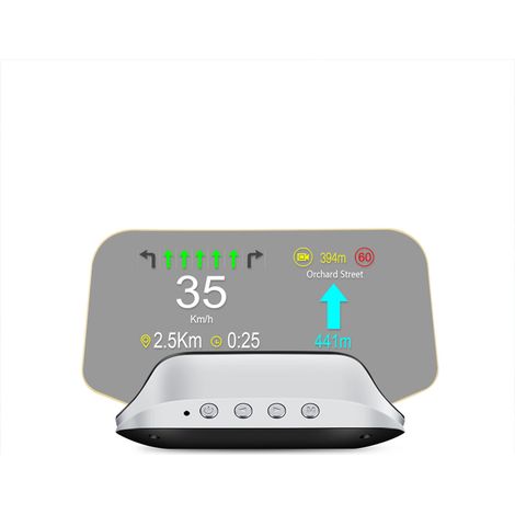 Affichage tête haute de voiture, compteur de vitesse de navigation GPS numérique, projecteur OBD2, double écran système avec temps/direction/altitude/kilométrage, test d'accélération, alarme de survit (1/5)