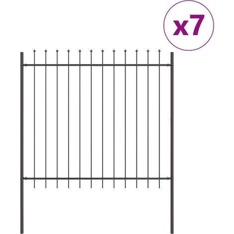 Maison Exclusive - Gartenzaun 7 pcs Grau 11,9 x 1,5 m Pulverbesch