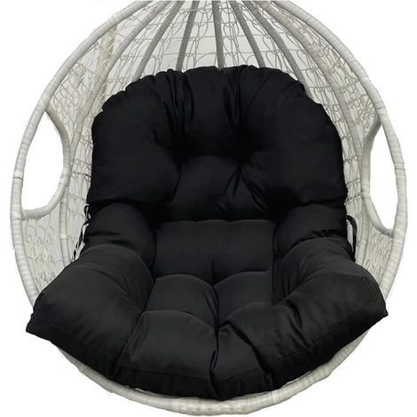 Coussin noir pour panier suspendu 80120cm, tissu imperméable, pour jardin (1/5)