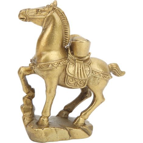 Statue de Cheval en Laiton Artisanal, Sculpture Équestre Réaliste pour Bureau, Symbole de Prospérité et Décoration de Luxe (1/5)