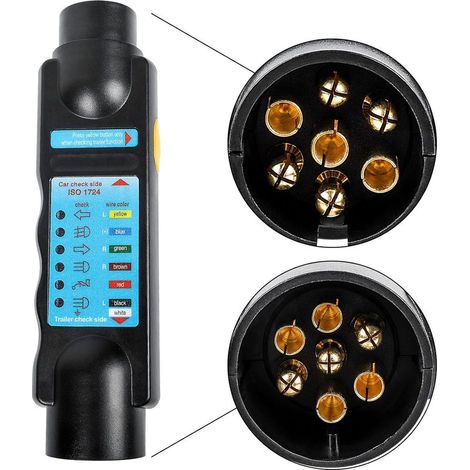 7-pin trailer connector tester – 12V 7-pin trailer lighting tester, diagnostic tool for trailer wiring (1/5)