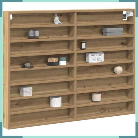 869187 Vitrine Chêne artisanal 100 x 8,5 x 75 cm Bois d'ingénierie (1/5)