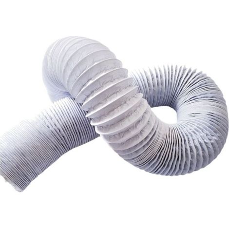 Tuyau d’évacuation flexible en PVC Ø 80 mm × 10 m pour climatisation, sèche-linge et hotte de cuisinerésistant et souple (1/4)
