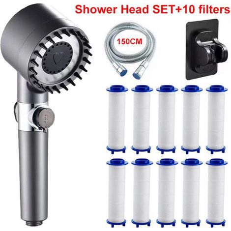 Pommeau De Douche - Haute Pression - 4 Modes - Filtre À Eau Intégré - Pour Salle De Bain - 1 Pièce