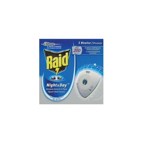 RAID NIGHT&DAY ZANZARE TIGRE E COMUNI 1 RICARICA- - solo ricarica - 12 pezzi RAID