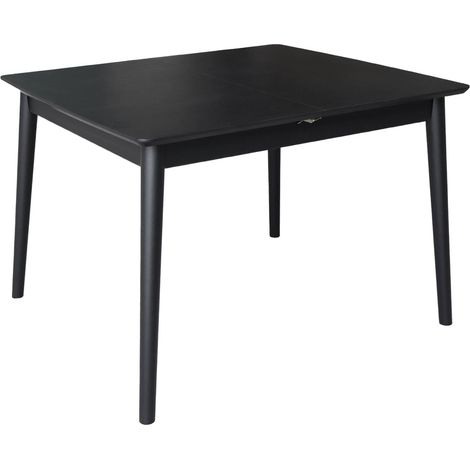 Lina rectangular extendable dining table in rubberwood and black oak veneer 4 to 6 seats – 110/140 x 100 x 75 cm
