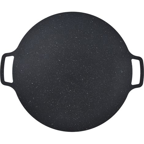 Poêle à griller coréenne en fonte antiadhésive résistante à la chaleur, ronde, pour crêpes et poitrine de porc, 30 cm / 11,81 pouces (1/5)