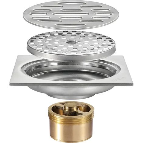 (304 stainless steel)Shower Drain Thick Stainless Steel Floor Drain Ordinary Bathroom Toilet Kitchen Balcony Dedicated To prevent odor BaIDaiMoDeng (1/4)