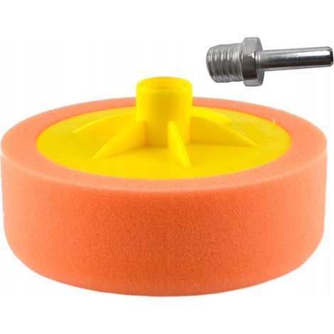 Esponja de pulido naranja de dureza media PARA taladro + adaptador M14 (1/3)