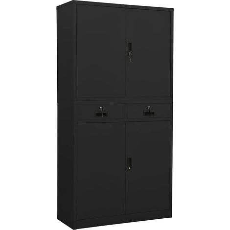 vidaXL Armario de oficina de acero gris antracita 90x40x180 cm (1/5)