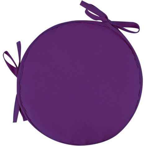 1 round purple garden chair cushion 38 cm in diameter - Outdoor, Stool, Terrace, Dining room - Large cushion (1/5)