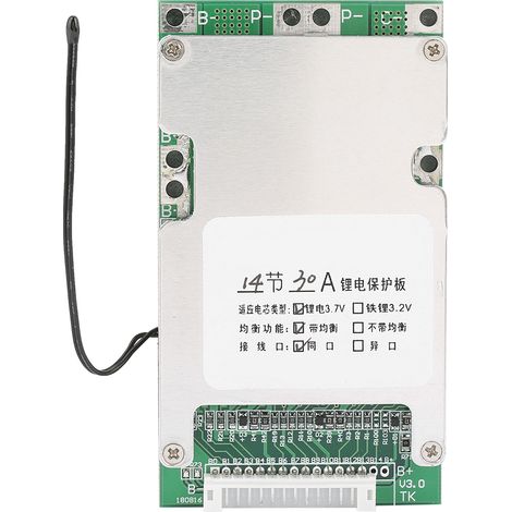 14S 50V 30A Lithium-Batterieschutzplatine (BMS-Leiterplatte) mit Balancerladung (1/5)