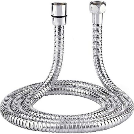 Manguera de ducha de acero inoxidable – Fuerte, flexible y antinudos – Manguera de ducha antitorceduras (150 cm) (1/2)