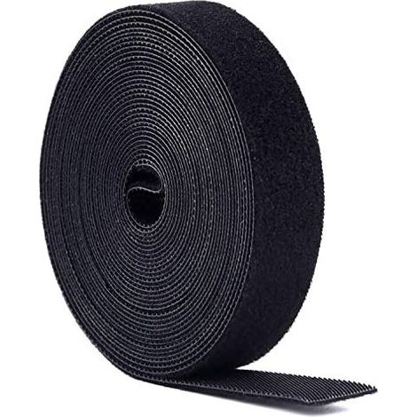 Cable Straps, 5M Cable Ties, Reusable Tape, Cable Ties Fixing Tape Hook & Loop Loop Tape Organizer for Cords and Electrical Cable(Black) (1/5)