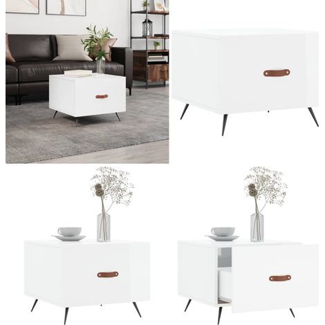 Couchtisch Hochglanz-Weiß 50x50x40 cm Holzwerkstoff - Couchtisch - Wohnzimmerstil - Holzwerkstoff - Weißer Couchtisch - Sideboard - Home & Living (1/5)