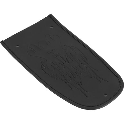 Garde-boue moto en cuir synthétique, pad décoratif motif flamme, noir, compatible XL 883 1200 48 (1/5)