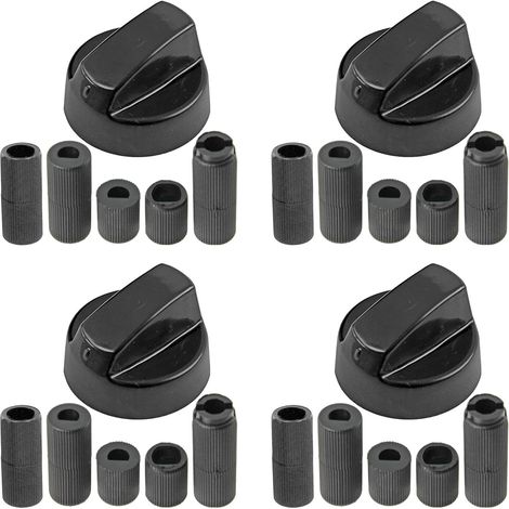 4 Bouton De Commande Universel, Noir, Avec Adaptateurs, Pour Four Et Cuisinière (1/5)