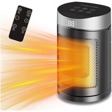Grey electric heater, 151525cm, home space heater with touchscreen remote control, office electric heater. (1/5)