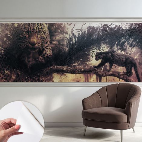 Selbstklebend Tapete - Wandgestaltung - Tapete Wohnzimmer - Flur Eingangsbereich Waldmotiv 250x104 cm (1/5)