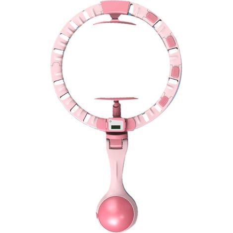 Cerceau de massage abdominal intelligent avec compteur automatique, réglable et démontable, appareil de fitness pour femme, équipement d'exercice portable, rose, avec batterie (1/5)