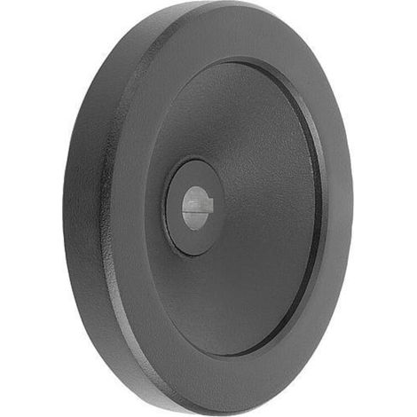 KIPP Scheibenhandrad D1=140 Aluminium schwarz pulverbeschichtet Passbohrung mit Nut D2=15H7 B3=5 T=17,3 (1/2)
