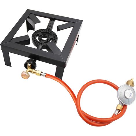 Cuisinière à gaz kW avec brûleur en fonte et anneau d'ébullition, grande cuisinière GPL pour l'extérieur, régulateur de feu portable avec cadre en fer
