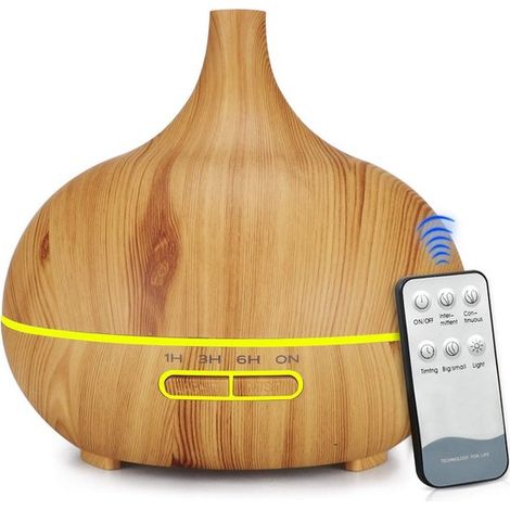 Umidificatori,Umidificatore da 400 ml con telecomando,diffusore di aromi a pellet di legno,spegnimento automatico (marrone) (1/2)