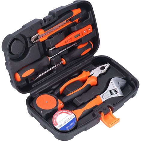 FIXMAN 9-teiliges Set, tragbarer Kunststoff-Werkzeugkasten mit Werkzeugkoffer für die Instandhaltung von Immobilien JYS002-4 (1/5)