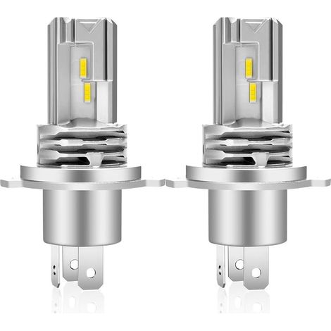 H4 6500K LED-Lampe für Autoscheinwerfer, Abblend- und Fernlicht, ersetzt Halogen- und Xenonlampen (2 Stück) - AquaForge