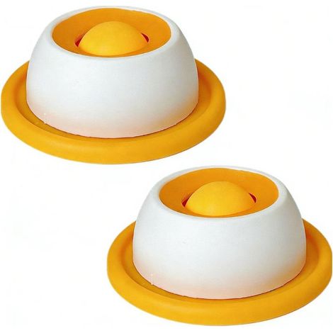Set di 2 Ciotole Gialla per Gatti con Palla Rotante Integrata, Slow Feeder Antiscivolo con Tappetino Antiscivolo per Alimentazione Lenta e Divertimento per Gatti (1/5)