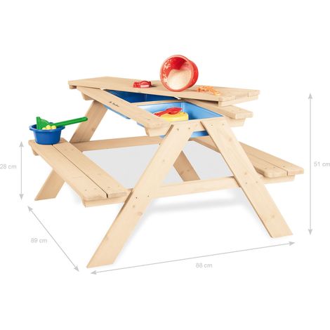 Kindersitzgruppe Matsch-Nicki für 4 Kinder, natur (1/5)