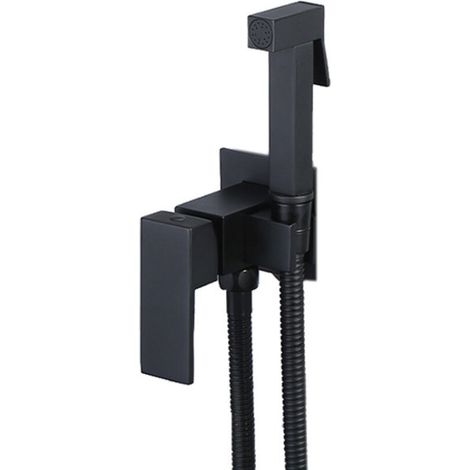 Kit de Douchette WC Complet en Laiton, de Couleur Noire, pour une Hygiène Personnelle et un Confort Accrus (1/3)