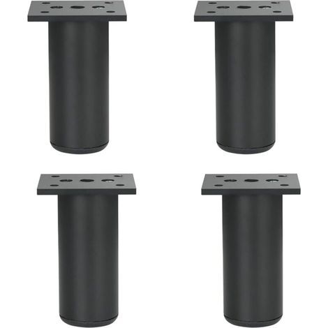 4 pezzi Piedi per mobili in lega di alluminio, piedi per armadi da cucina, divani e tavoli in metallo, altezza 80 mm, nero (1/5)