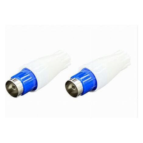 Set 2pz Connettore Spinotto Cavo Spina Antenna A Spina Femmina Televisione C-043 (1/2)